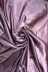 Plum Bridal Satin Polyester Fabric - Plum, 58"-60" Width (1 Yard)