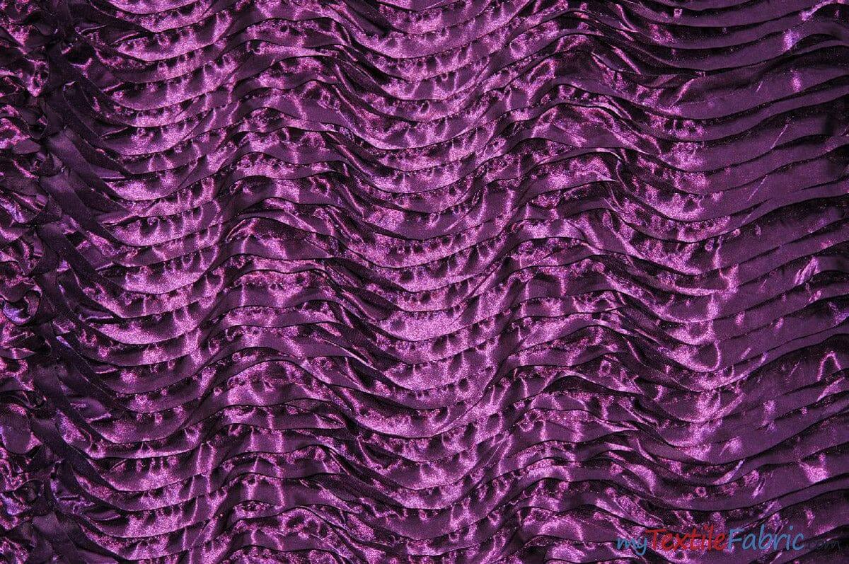 Australian Layered Puff Satin Fabric - 3D Layered Wave, Multiple Colors, 54" Width