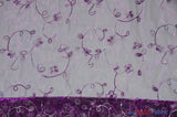 Dahlia Organza Embroidery Polyester Fabric - Embroidered Floral Sheer With Sequins Embellishment, 54" Width (1 Yard)
