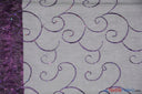 Ferial Organza Embroidery Polyester Fabric - Embroidered Floral Sheer With Sequins, 52/54" Width, Multiple Colors (1 Yard)