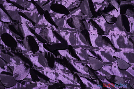 Petal Taffeta Polyester Fabric - Round Petal Texture, 57" Width, Multiple Colors (1 Yard)