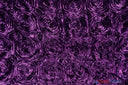 Rosette Satin Polyester Fabric - 3D Satin Floral Embroidery, 52/54" Width (Yards, Bolts, Sample Swatch)