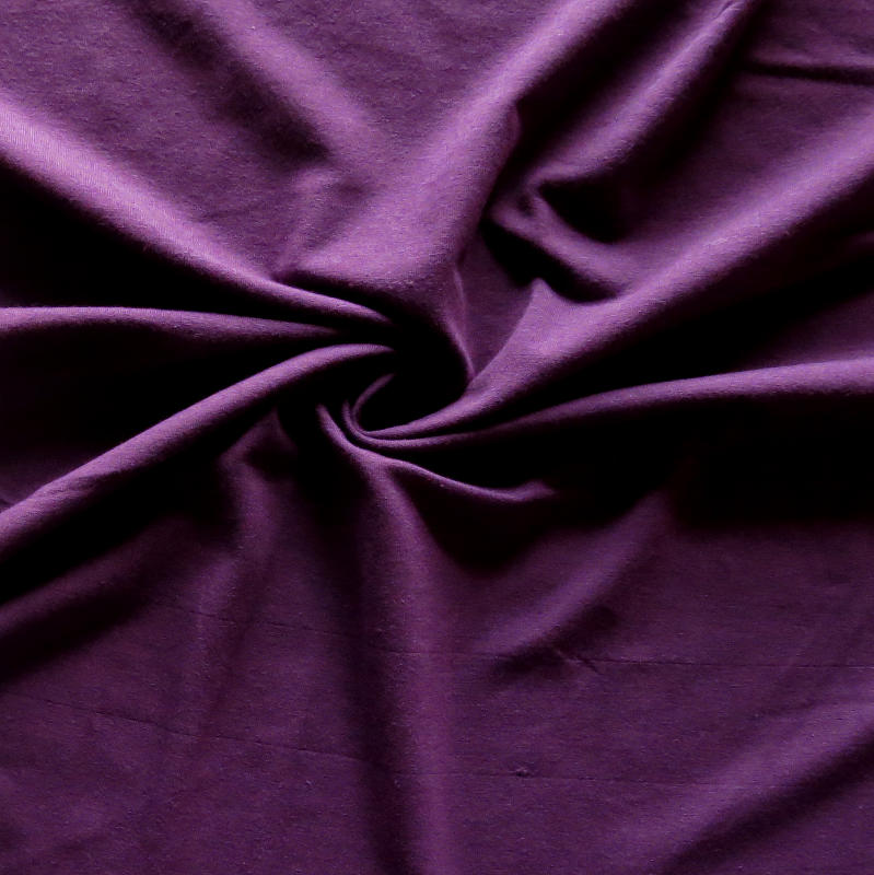 Bamboo Organic Cotton Spandex Jersey Knit Fabric - Plum