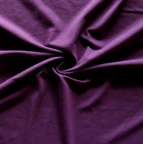 Bamboo Organic Cotton Spandex Jersey Knit Fabric - Plum