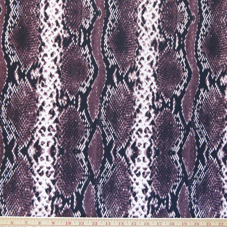 Swim Knit Poly Spandex Plum Vertical Python