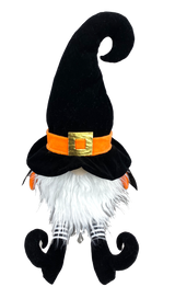 22” Plush Witch Gnome - Orange/Black