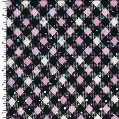 Foil Dot Spandex Fabric Lightweight Poly Stretch