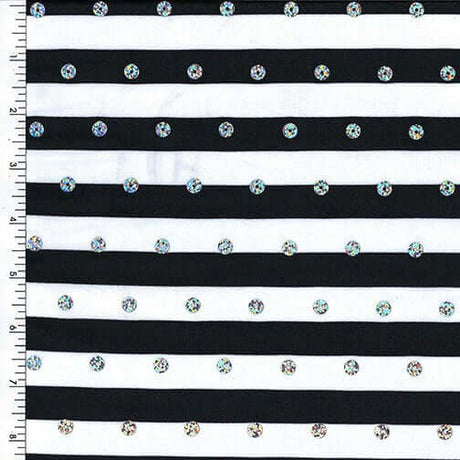 Printed Spandex Black & White Stripes