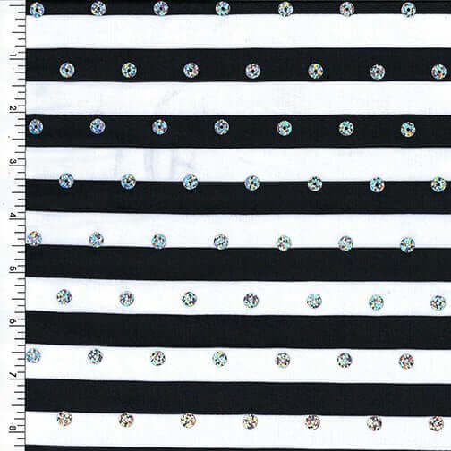 Printed Spandex Black & White Stripes