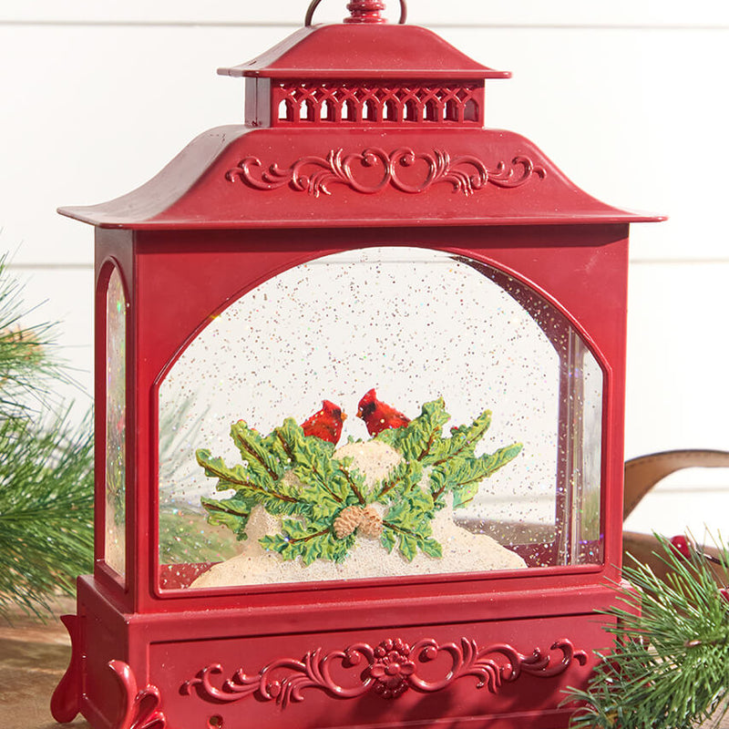 11" LED Cardinal Lantern Waterglobe