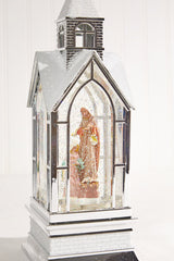 12" LED Nativity in Church Waterglobe