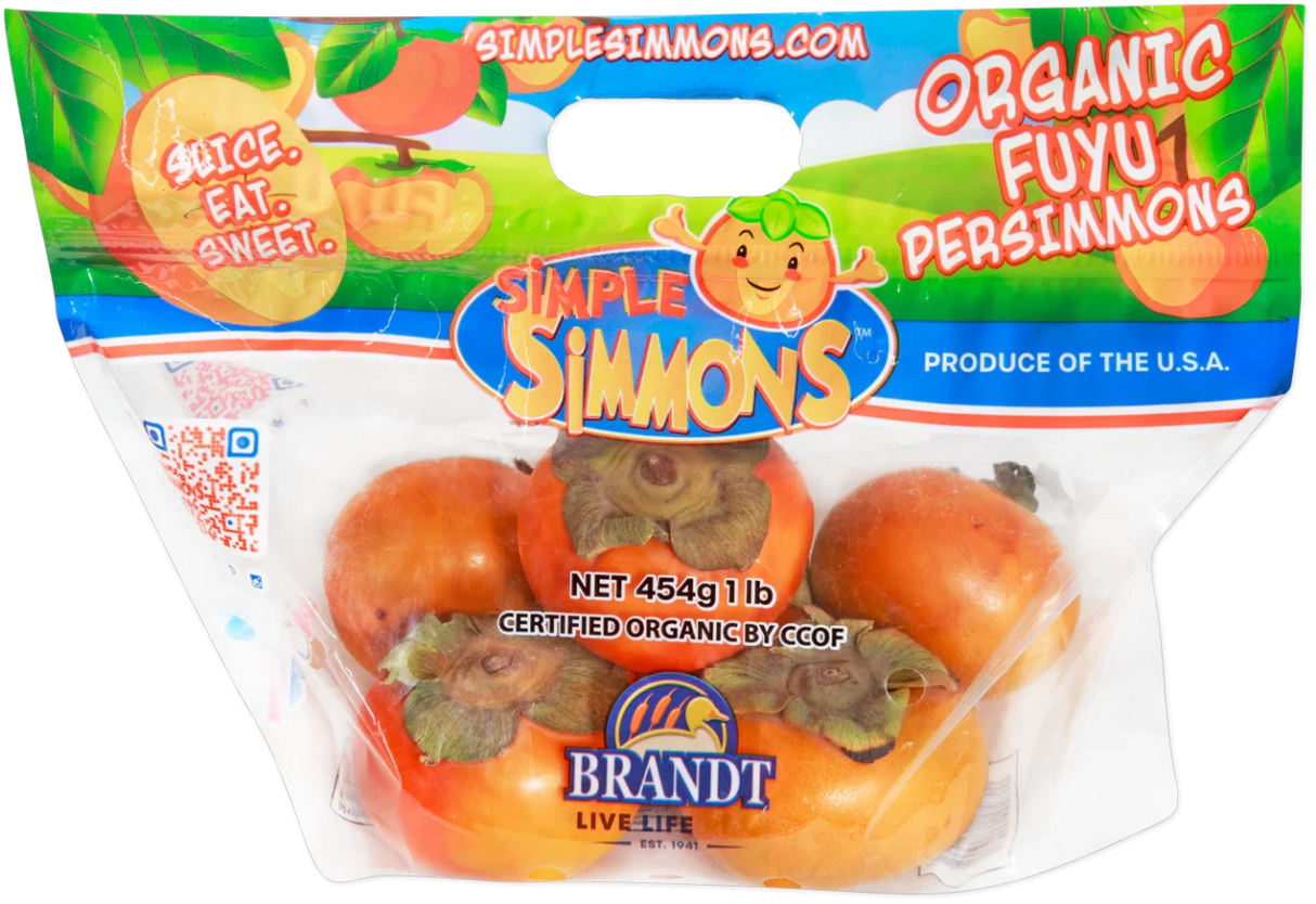 Organic Fuyu Persimmons Sweet Crisp Fruit for Snacking