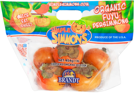 Organic Fuyu Persimmons Sweet Crisp Fruit for Snacking