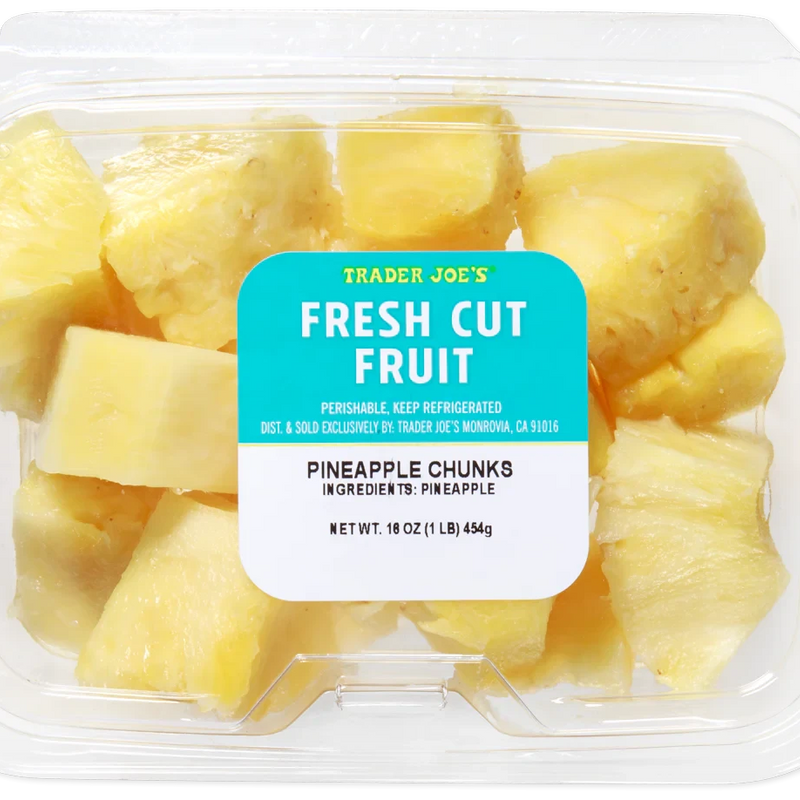Fresh Cut Pineapple Chunks Sweet Juicy Fruit