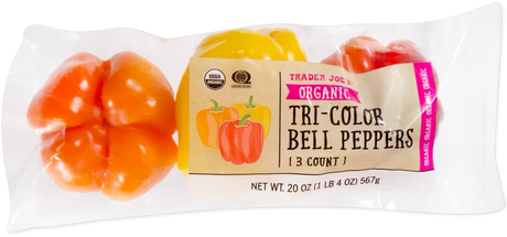 Organic Tri-Color Bell Peppers Fresh Red Yellow and Orange - 20 Oz
