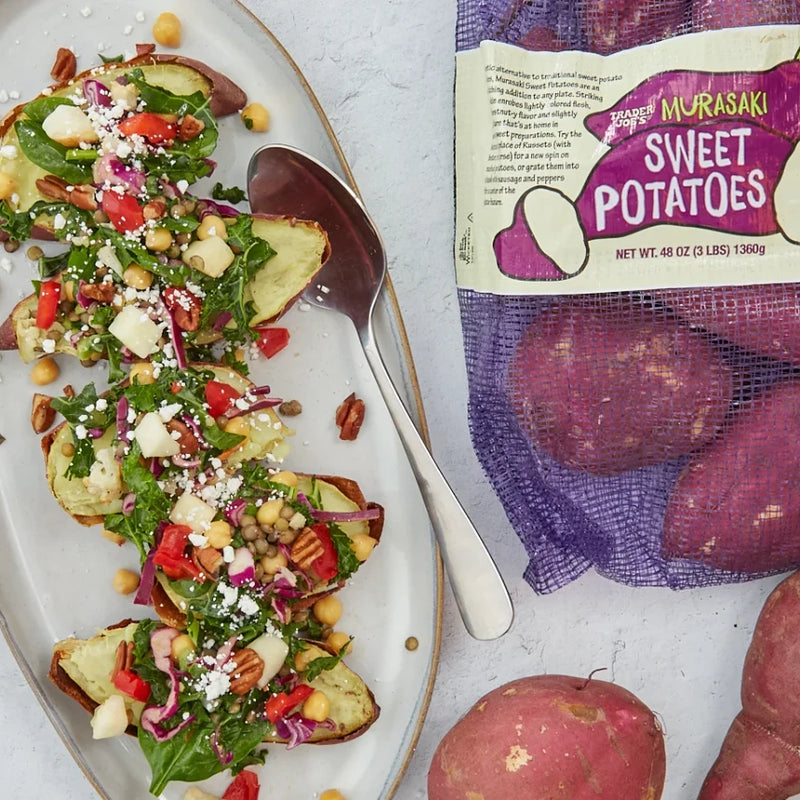 Murasaki Sweet Potatoes Purple Skin Cream Flesh Sweet Nutty Flavor - 3 Lb