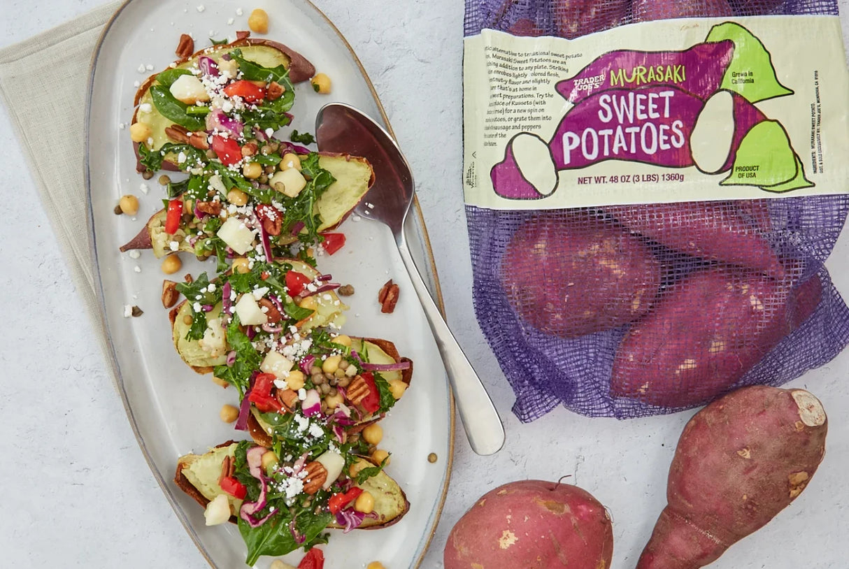 Murasaki Sweet Potatoes Purple Skin Cream Flesh Sweet Nutty Flavor - 3 Lb