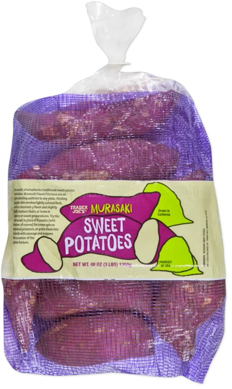 Murasaki Sweet Potatoes Purple Skin Cream Flesh Sweet Nutty Flavor - 3 Lb