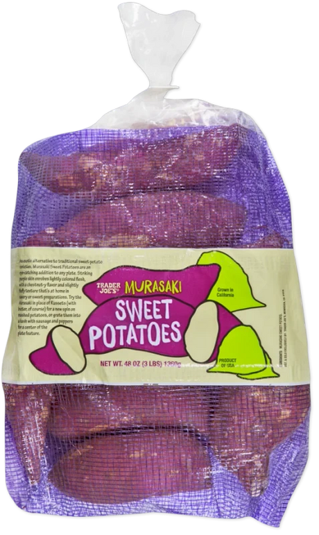 Murasaki Sweet Potatoes Purple Skin Cream Flesh Sweet Nutty Flavor - 3 Lb
