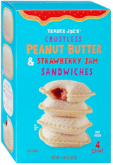 Crustless Peanut Butter Strawberry Jam Sandwich Ready Snack 8.89 Oz