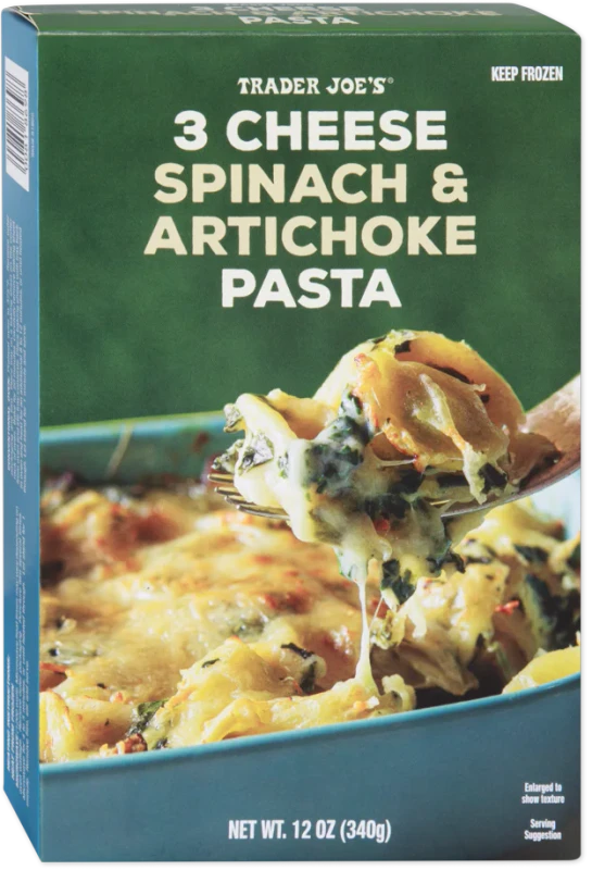 3 Cheese Spinach Artichoke Pasta Creamy Frozen Meal 12 Oz