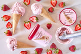 Strawberry Ice Cream Creamy Fruit Rich Frozen Dessert 1 Pint