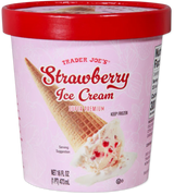 Strawberry Ice Cream Creamy Fruit Rich Frozen Dessert 1 Pint