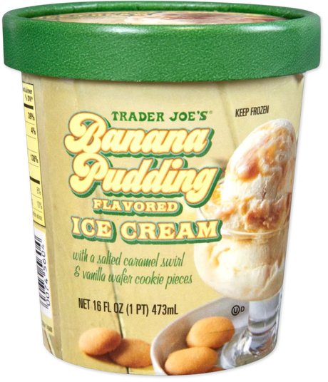Banana Pudding Ice Cream Caramel Swirl Cookie Dessert 1 Pint