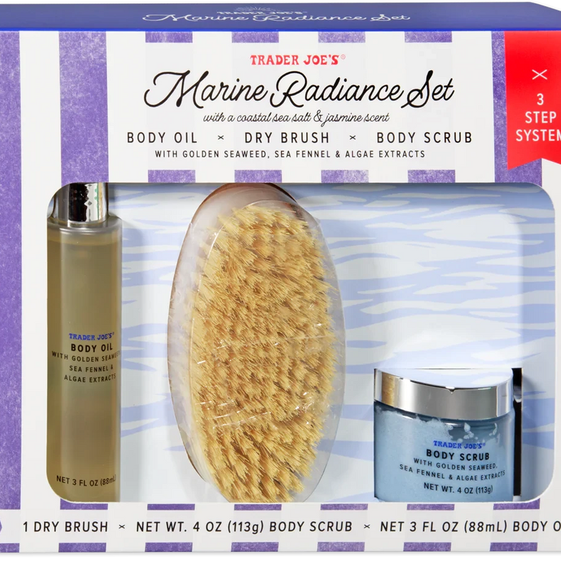 Marine Radiance Set Dry Brush Body Scrub & Hydrating Oil Skincare Ritual