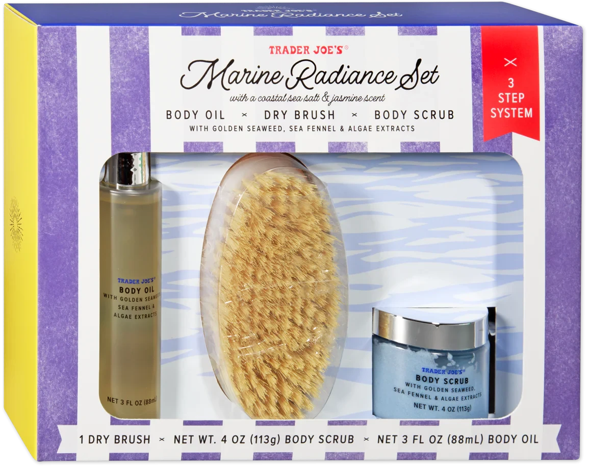 Marine Radiance Set Dry Brush Body Scrub & Hydrating Oil Skincare Ritual