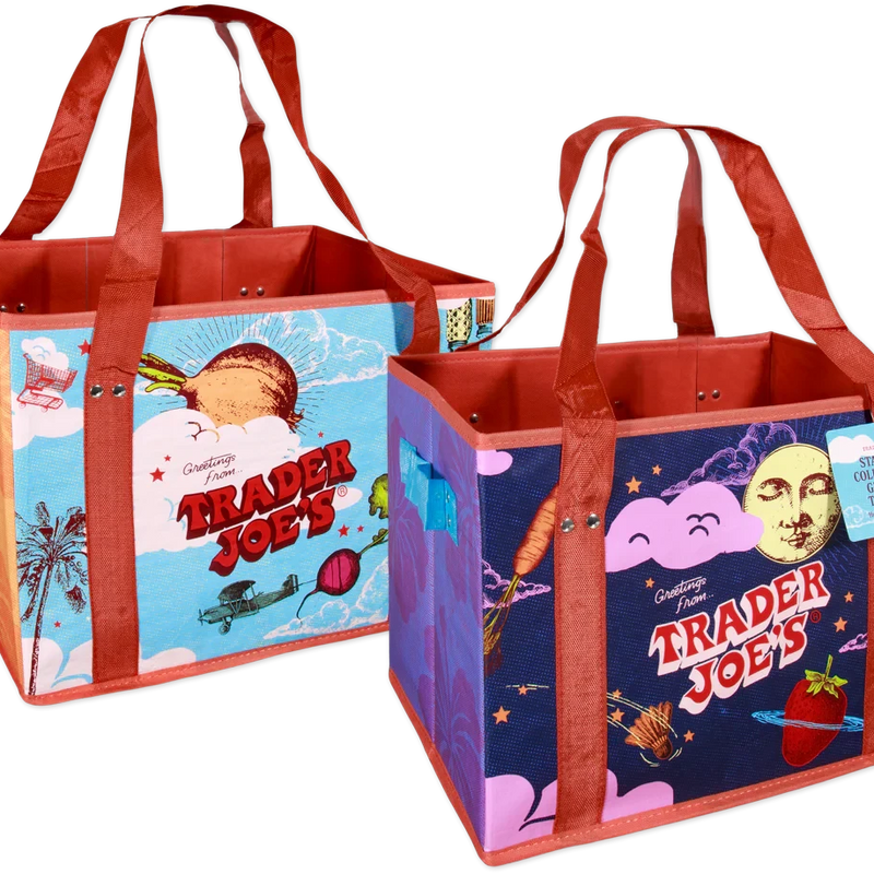 Stand-Up Collapsible Grocery Tote – Sturdy, Vibrant Reusable Bag for Travel & Groceries 1 Each