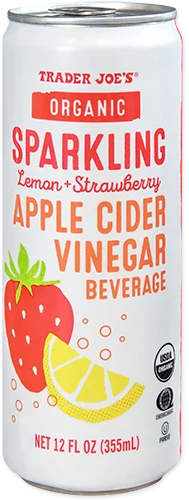 Organic Sparkling Lemon + Strawberry Apple Cider Vinegar Beverage 12 Fl Oz