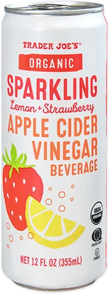 Organic Sparkling Lemon + Strawberry Apple Cider Vinegar Beverage 12 Fl Oz