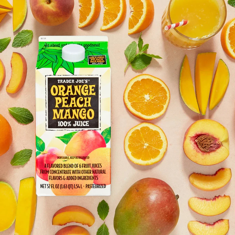Orange Peach Mango Juice – Tropical Fruit Blend Drink 52 Fl Oz