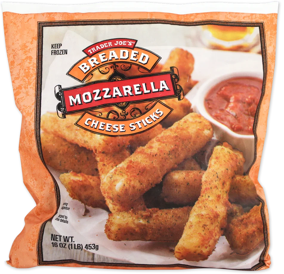 Breaded Mozzarella Cheese Sticks Crispy Frozen Snack 16 Oz