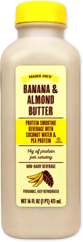 Banana Almond Butter Protein Smoothie – Creamy Fitness Energy Drink 16 Fl Oz