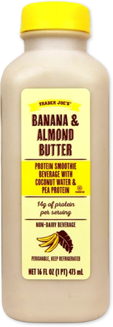 Banana Almond Butter Protein Smoothie – Creamy Fitness Energy Drink 16 Fl Oz