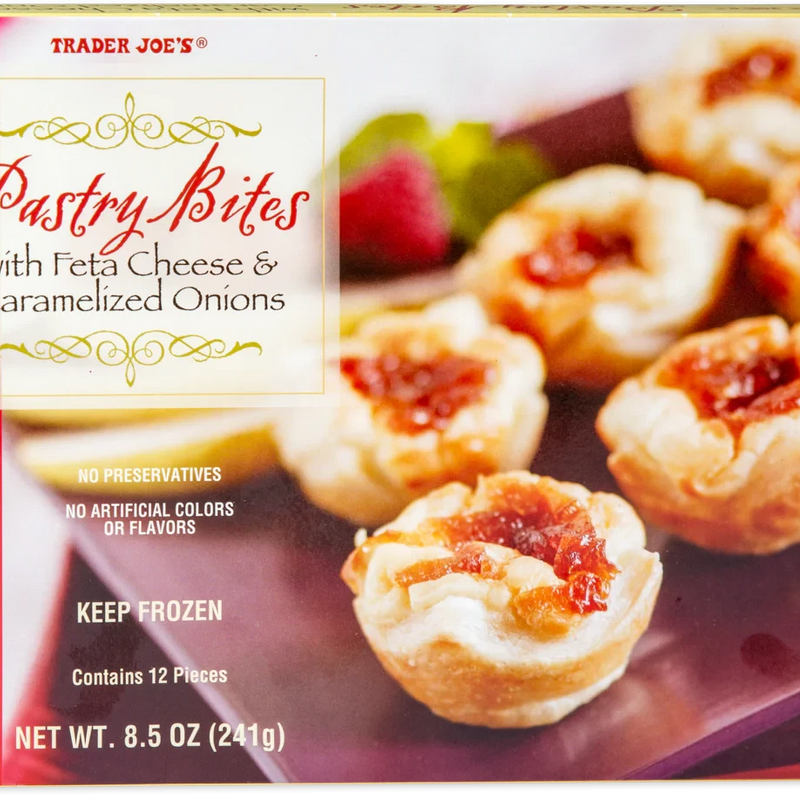 Feta Cheese & Caramelized Onion Pastry Bites Savory Snack 8.5 Oz