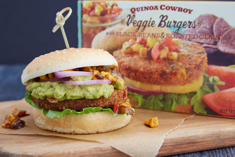 Quinoa Veggie Burger Patties Black Bean Corn Plant Based 12 Oz