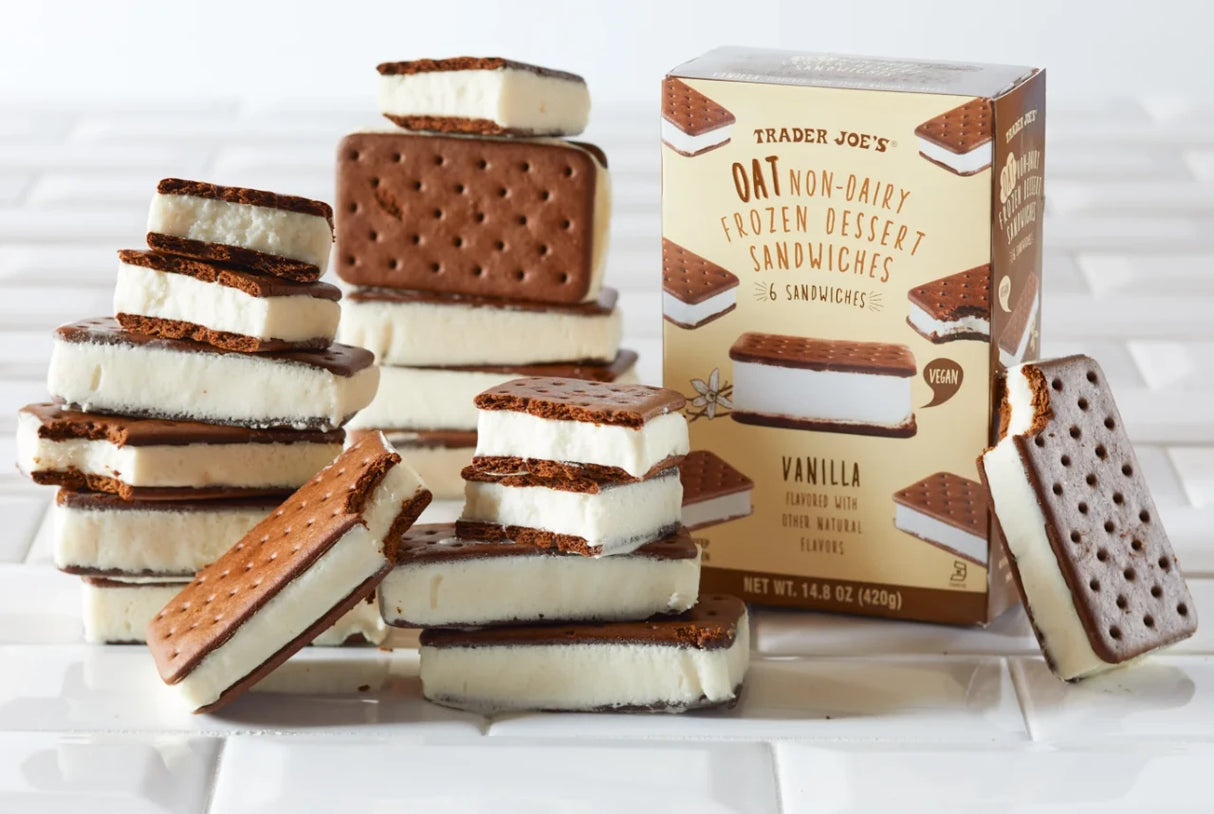 Oat Non Dairy Ice Cream Sandwiches Vegan Frozen Dessert 14.8 Fl Oz