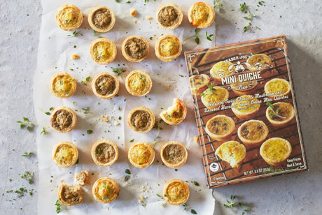 Mini Quiche Duo Frozen Appetizer Savory Cheese & Bacon Bites 8.9 Oz