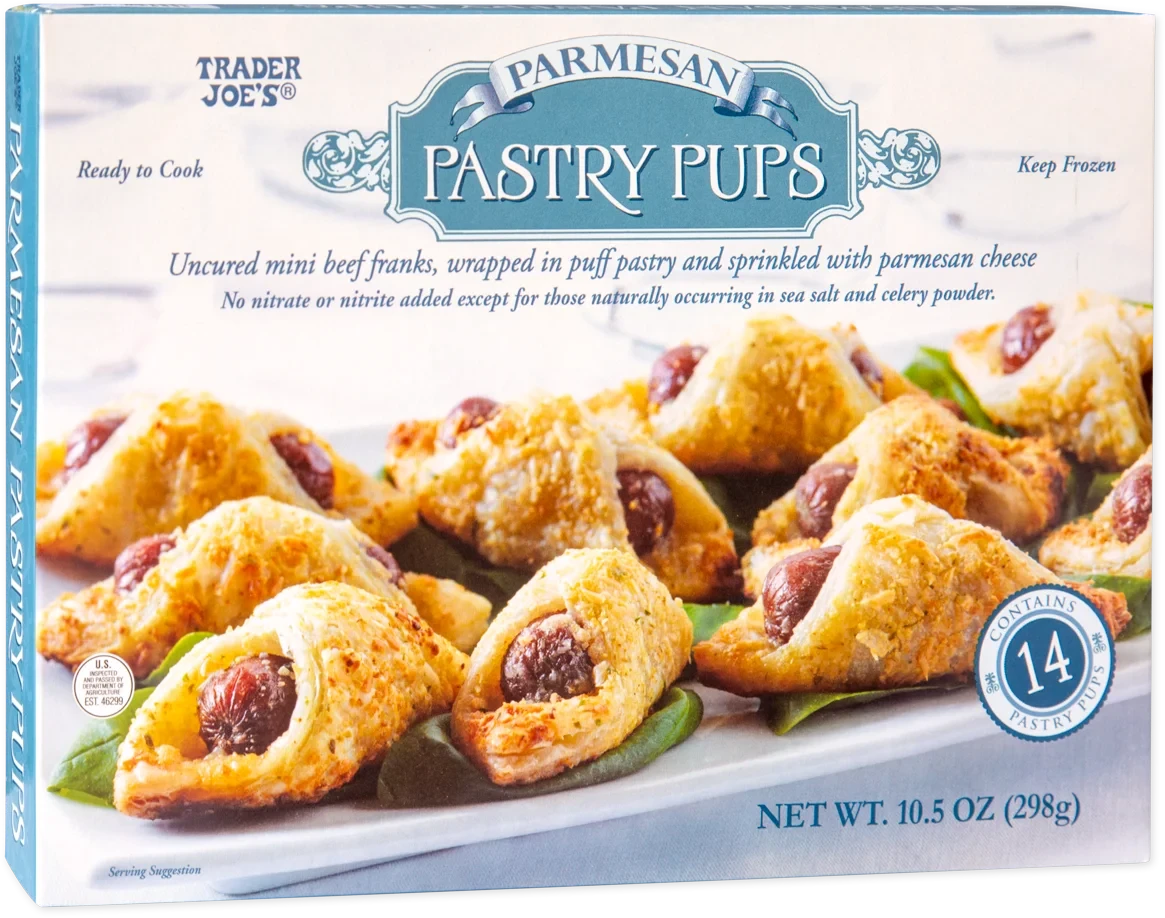 Parmesan Pastry Pups Mini Hot Dogs Puff Pastry Snack 10.5 Oz