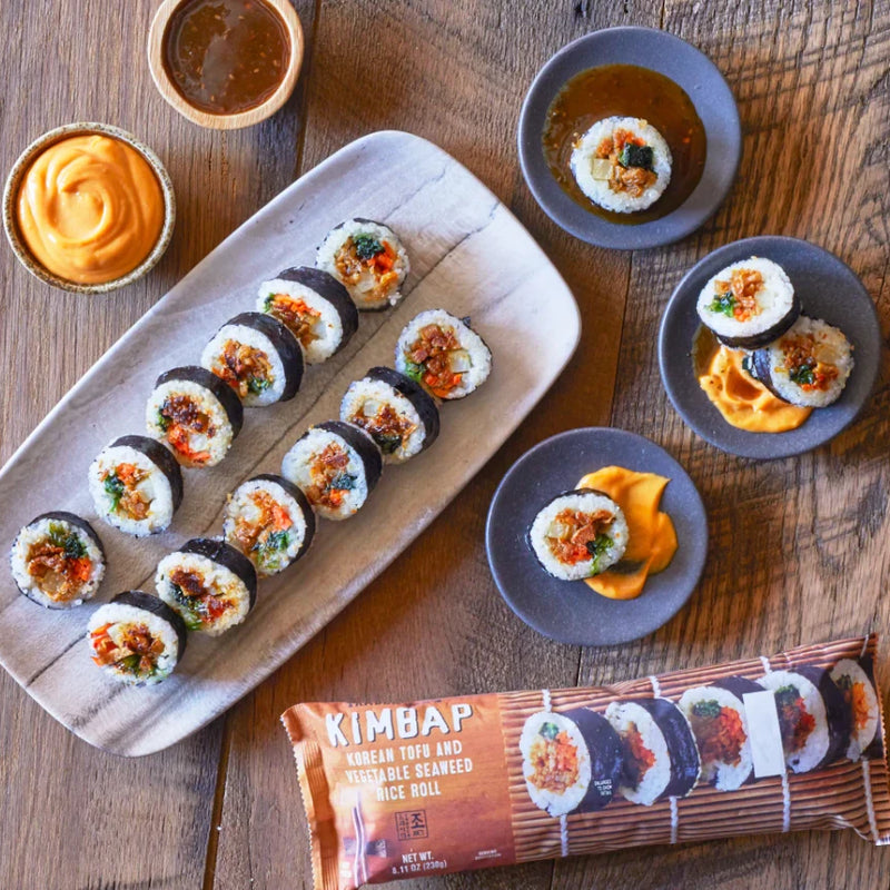 Korean Vegetable Kimbap Frozen Rice Roll with Tofu & Seaweed 8.11 Oz