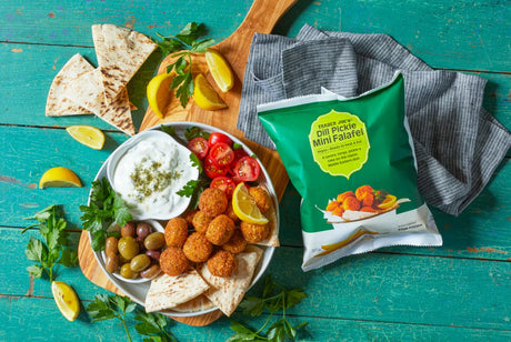 Dill Pickle Mini Falafel Vegan Chickpea Snack Frozen 12 Oz