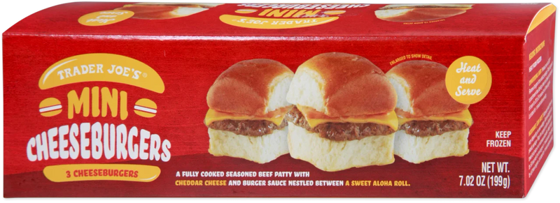Mini Cheeseburgers Frozen Beef Slider Snack Meal 7.02 Oz