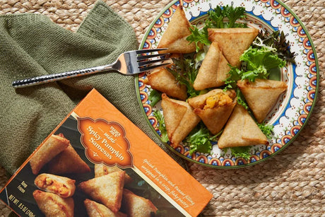 Mini Spicy Pumpkin Samosas Crispy Indian Style Frozen Snack 8.5 Oz