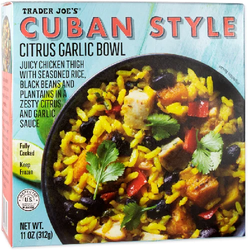 Cuban Style Citrus Garlic Chicken Bowl Rice & Beans Meal 11 Oz