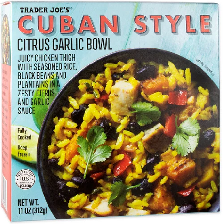 Cuban Style Citrus Garlic Chicken Bowl Rice & Beans Meal 11 Oz