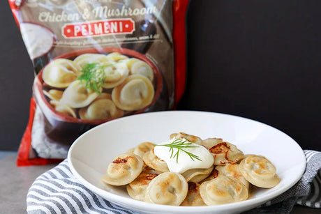 Chicken & Mushroom Pelmeni Dumplings Frozen Savory Meal 16 Oz