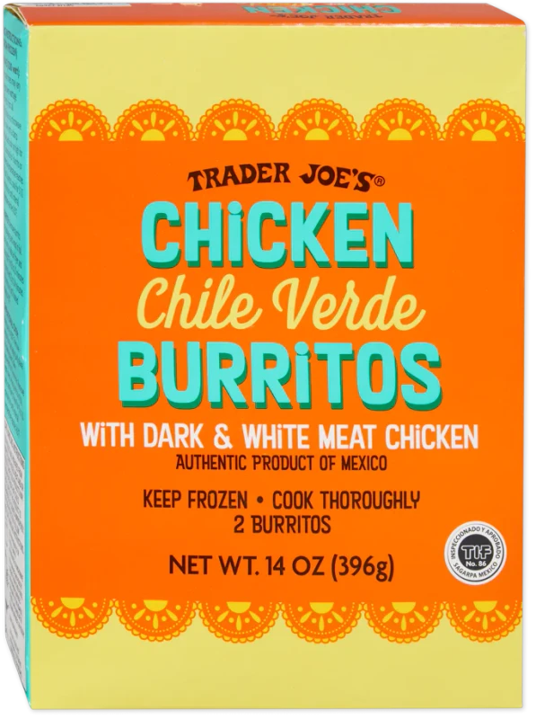 Chicken Chile Verde Burritos Spicy Mexican Frozen Meal 14 Oz